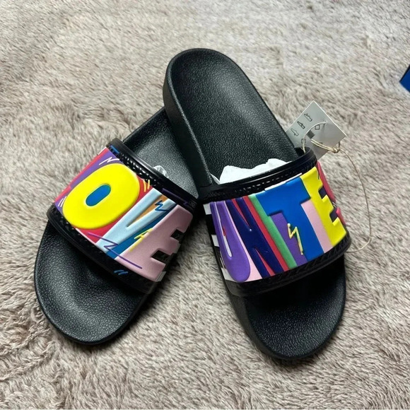 Adidas Men Adilette Pride Slide Sandals Black New With Tags - Picture 6 of 12